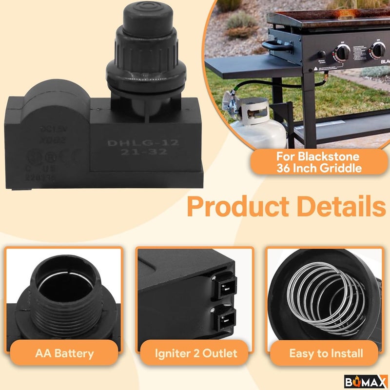 BQMAX Grill Igniter Kit for Blackstone 36 Inch Griddle, Electronic Battery Igniter Kit Grill Igniter Spark Plug Kit for 36 Inch Blackstone igniter Replacement - Image 2